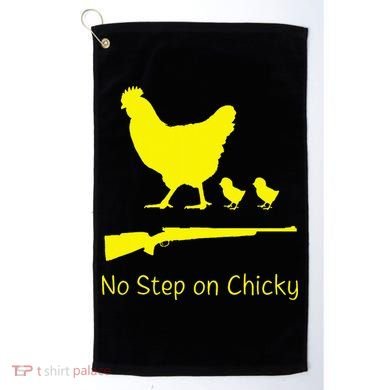 No Step On Chicky Libertarian Rifle Gadsden Flag Chicken Gun Golf Towel