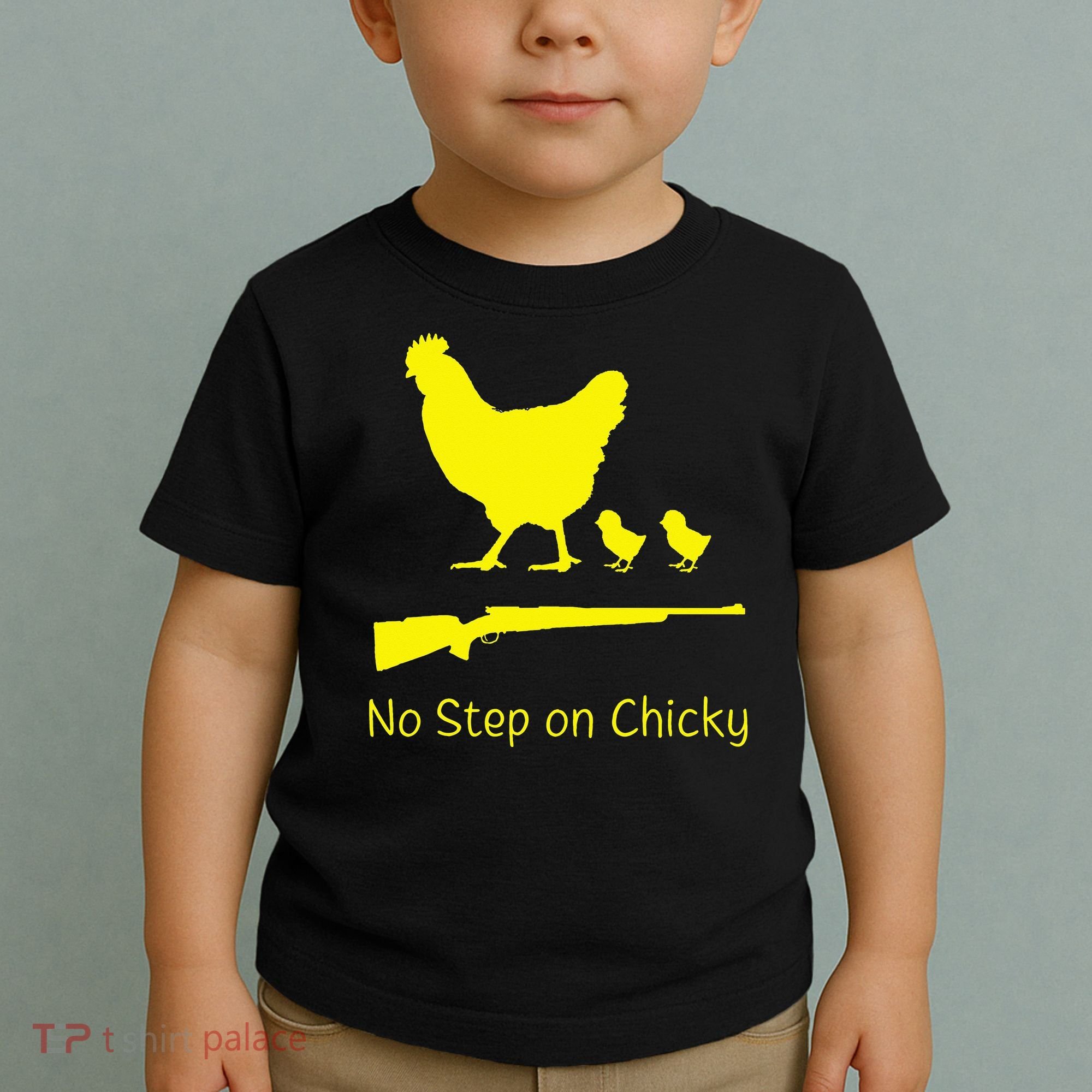 No Step On Chicky Libertarian Rifle Gadsden Flag Chicken Gun Toddler T-Shirt