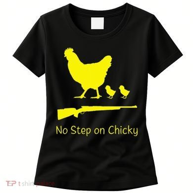 No Step On Chicky Libertarian Rifle Gadsden Flag Chicken Gun Women's T-Shirt
