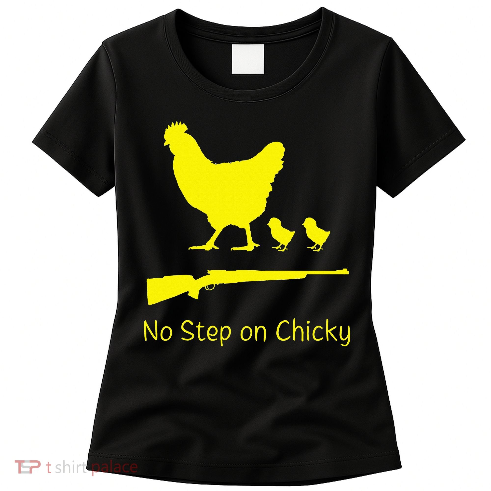 No Step On Chicky Libertarian Rifle Gadsden Flag Chicken Gun Women's T-Shirt