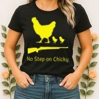 No Step On Chicky Libertarian Rifle Gadsden Flag Chicken Gun Women's T-Shirt thumb 2