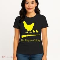 No Step On Chicky Libertarian Rifle Gadsden Flag Chicken Gun Women's T-Shirt thumb 4