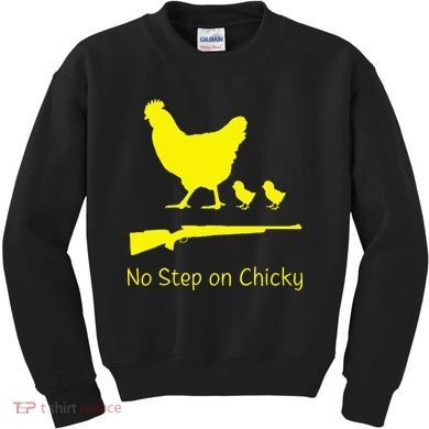 No Step On Chicky Libertarian Rifle Gadsden Flag Chicken Gun Kids Sweatshirt