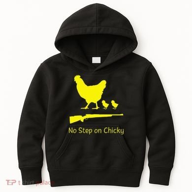 No Step On Chicky Libertarian Rifle Gadsden Flag Chicken Gun Kids Hoodie