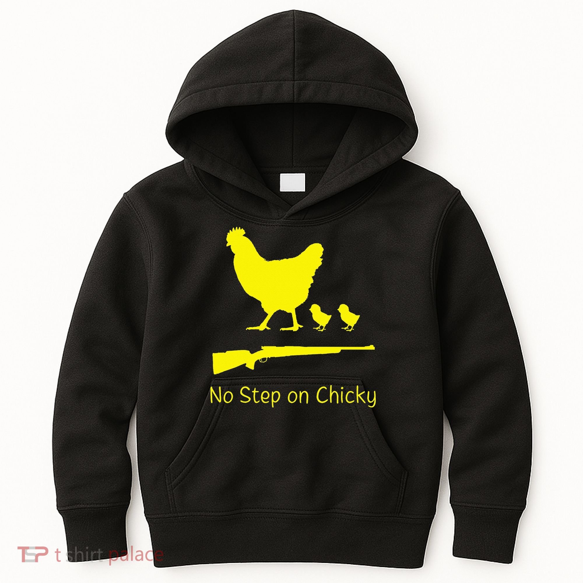 No Step On Chicky Libertarian Rifle Gadsden Flag Chicken Gun Kids Hoodie