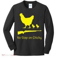 No Step On Chicky Libertarian Rifle Gadsden Flag Chicken Gun Kids Long Sleeve Shirt thumb 0