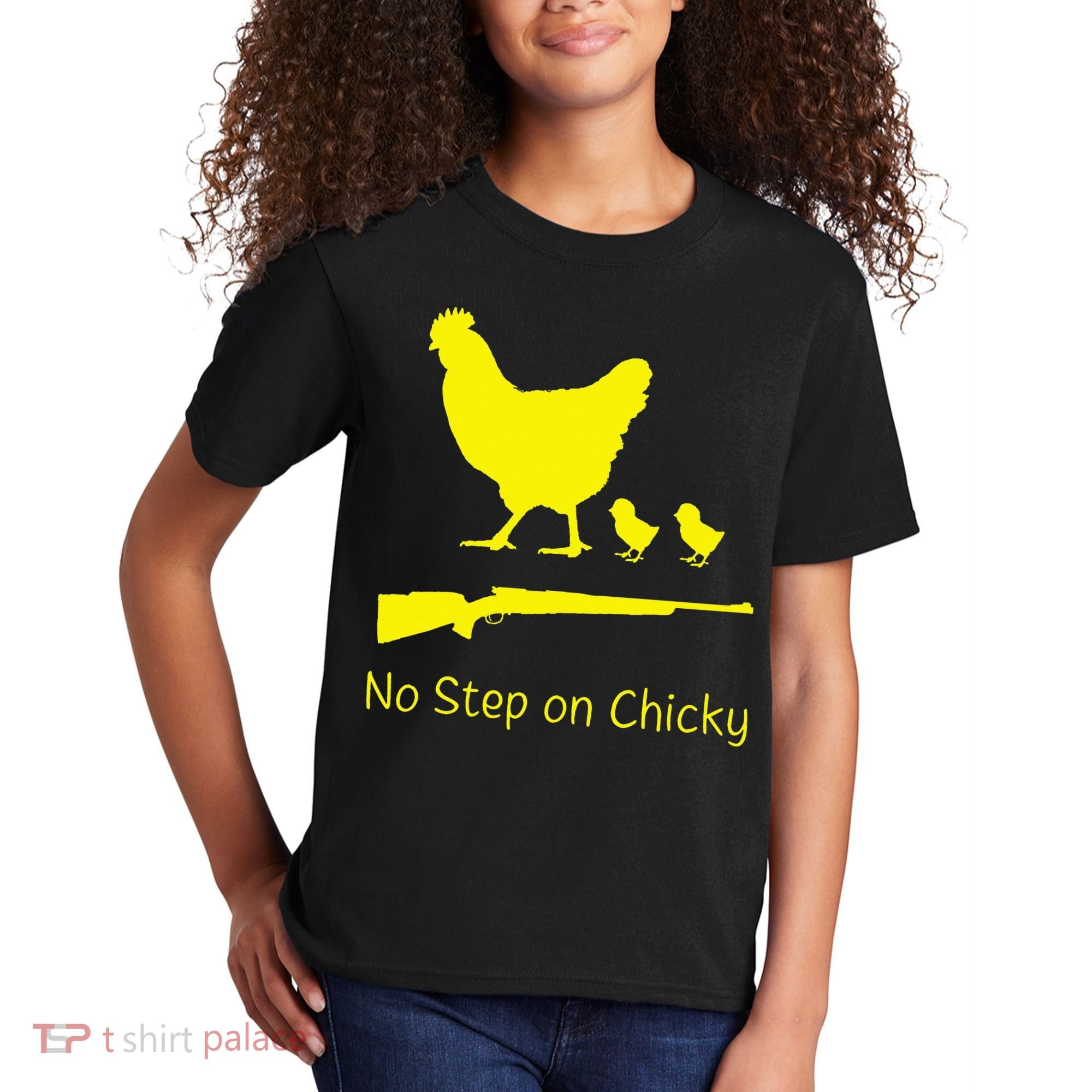 No Step On Chicky Libertarian Rifle Gadsden Flag Chicken Gun Kids T-Shirt