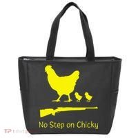 No Step On Chicky Libertarian Rifle Gadsden Flag Chicken Gun Tote Bag thumb 0