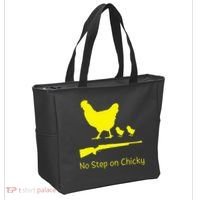 No Step On Chicky Libertarian Rifle Gadsden Flag Chicken Gun Tote Bag thumb 2