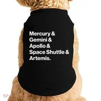 NASA Space Programs Mercury Gemini Apollo Shuttle Artemis Doggie Tank thumb 0
