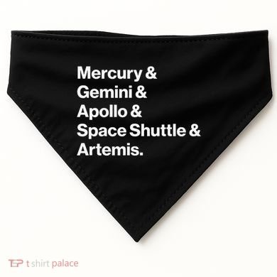 NASA Space Programs Mercury Gemini Apollo Shuttle Artemis USA-Made Doggie Bandana