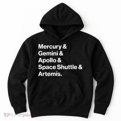 NASA Space Programs Mercury Gemini Apollo Shuttle Artemis Hoodie