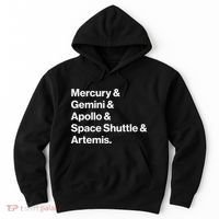 NASA Space Programs Mercury Gemini Apollo Shuttle Artemis Hoodie thumb 0