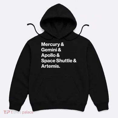 NASA Space Programs Mercury Gemini Apollo Shuttle Artemis Hoodie