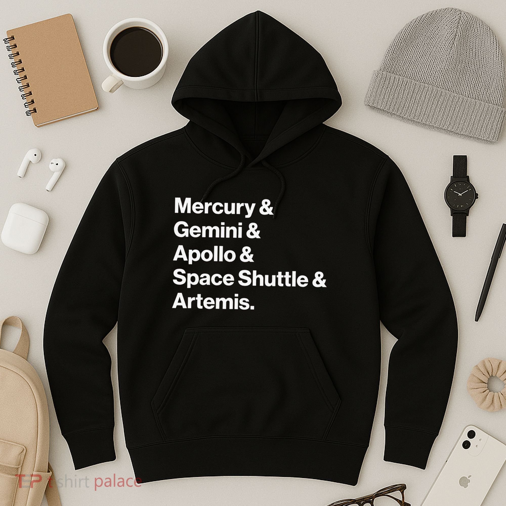 NASA Space Programs Mercury Gemini Apollo Shuttle Artemis Hoodie