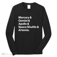 NASA Space Programs Mercury Gemini Apollo Shuttle Artemis Long Sleeve Shirt thumb 0