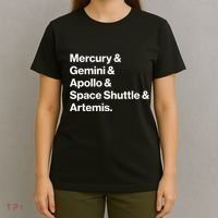NASA Space Programs Mercury Gemini Apollo Shuttle Artemis T-Shirt thumb 4