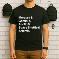 NASA Space Programs Mercury Gemini Apollo Shuttle Artemis T-Shirt thumb 6