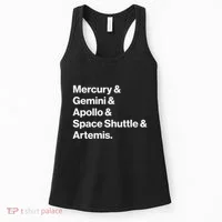 NASA Space Programs Mercury Gemini Apollo Shuttle Artemis Women's Tank Top thumb 0
