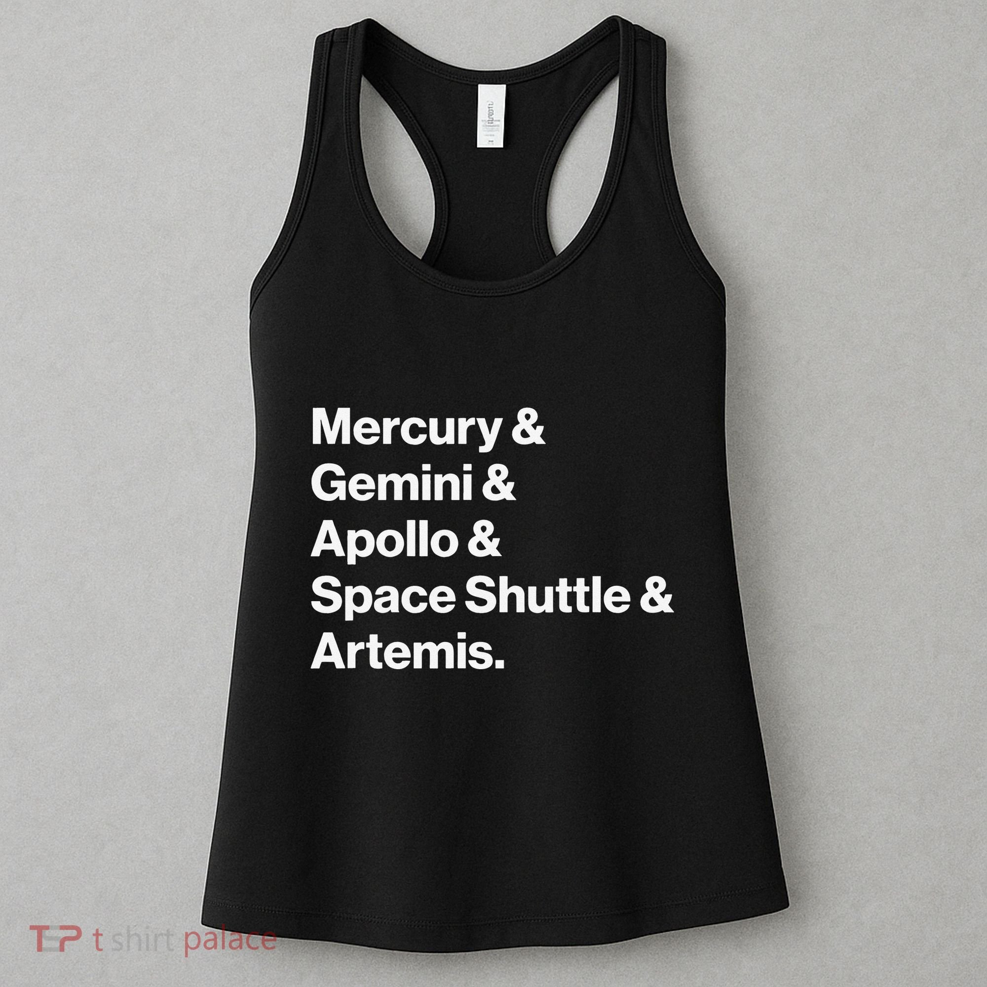 NASA Space Programs Mercury Gemini Apollo Shuttle Artemis Women's Tank Top