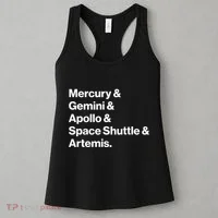 NASA Space Programs Mercury Gemini Apollo Shuttle Artemis Women's Tank Top thumb 3