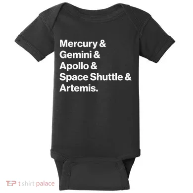 NASA Space Programs Mercury Gemini Apollo Shuttle Artemis Baby Bodysuit