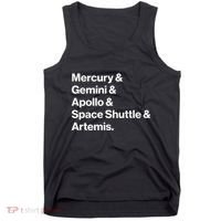 NASA Space Programs Mercury Gemini Apollo Shuttle Artemis Tank Top thumb 0
