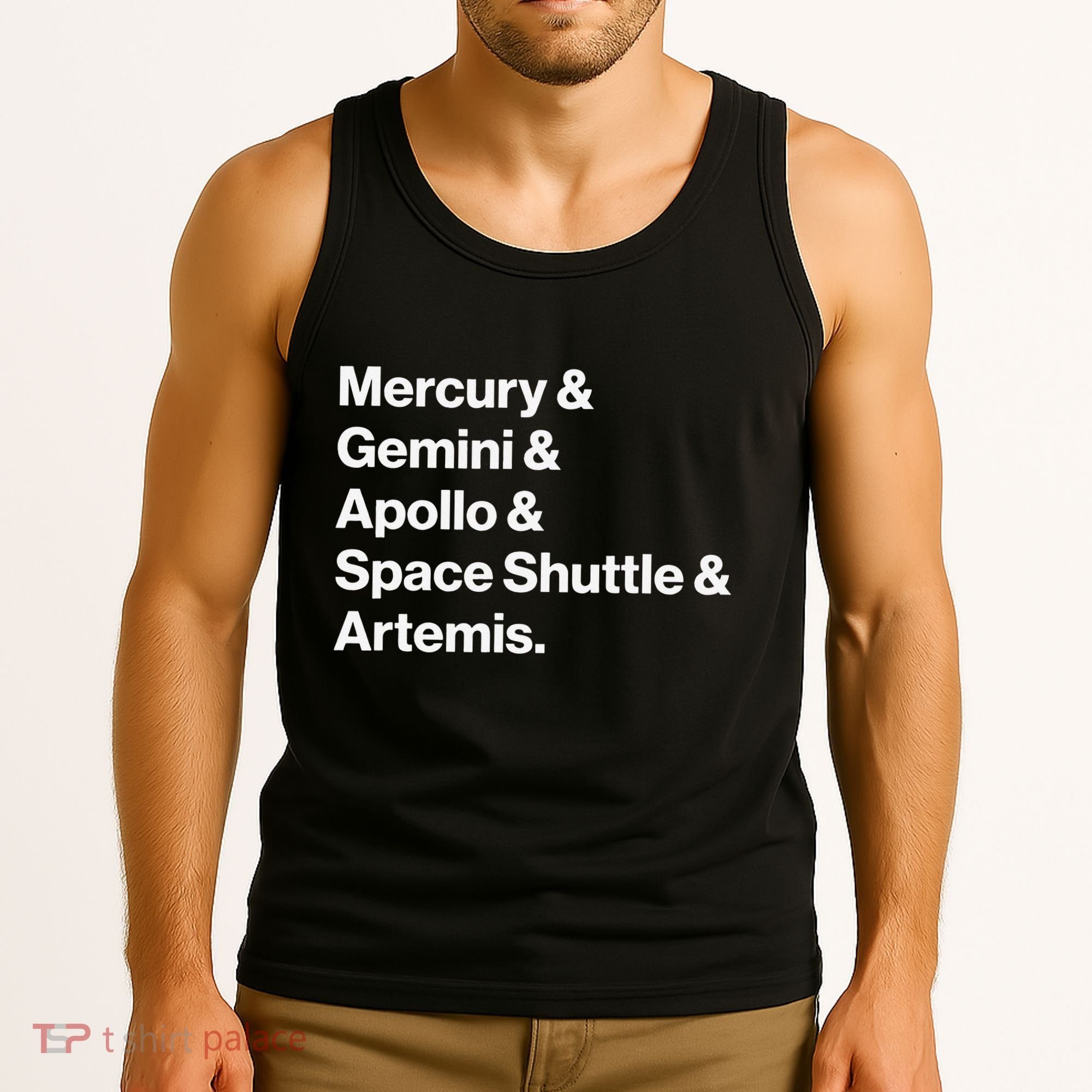 NASA Space Programs Mercury Gemini Apollo Shuttle Artemis Tank Top