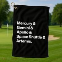 NASA Space Programs Mercury Gemini Apollo Shuttle Artemis Golf Towel thumb 1