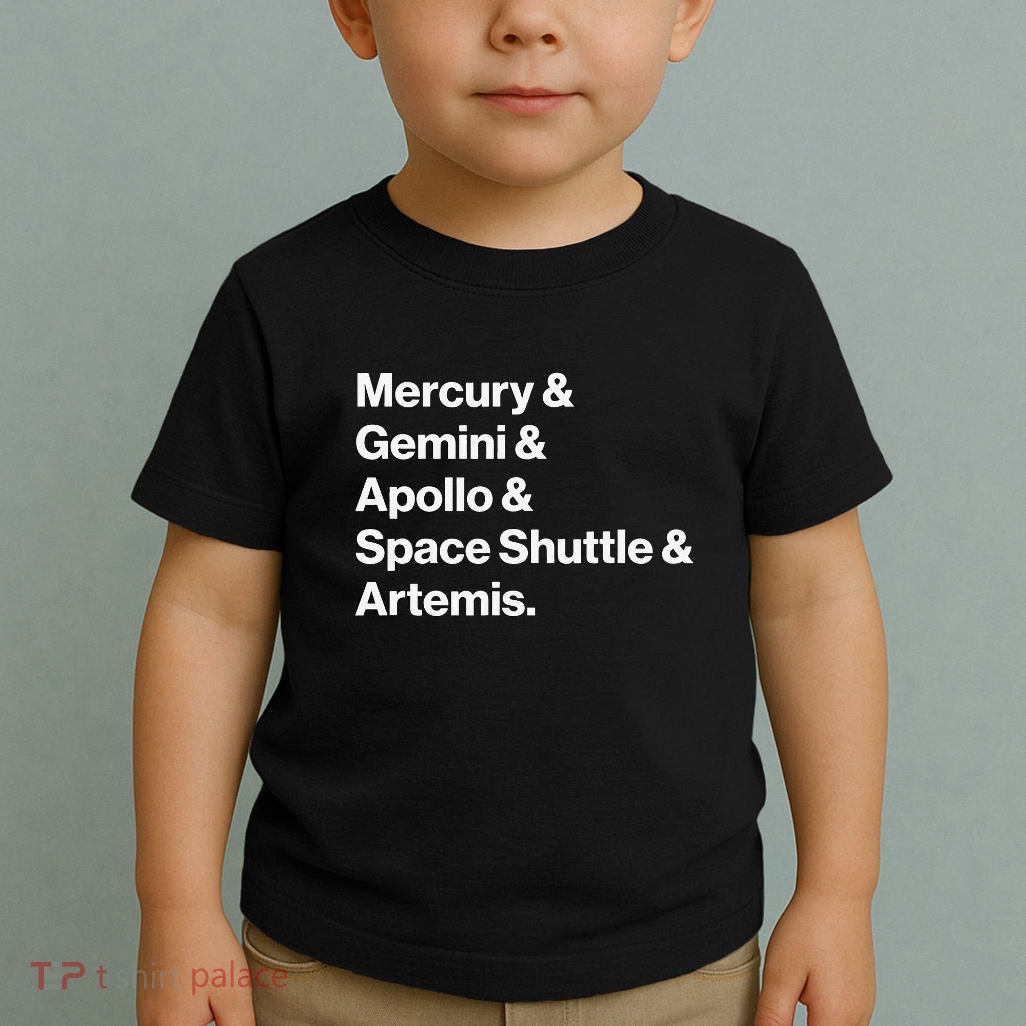 NASA Space Programs Mercury Gemini Apollo Shuttle Artemis Toddler T-Shirt
