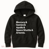 NASA Space Programs Mercury Gemini Apollo Shuttle Artemis Kids Hoodie thumb 0