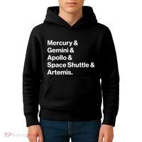 NASA Space Programs Mercury Gemini Apollo Shuttle Artemis Kids Hoodie thumb 4
