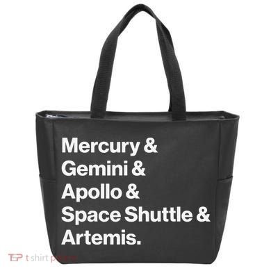 NASA Space Programs Mercury Gemini Apollo Shuttle Artemis Tote Bag