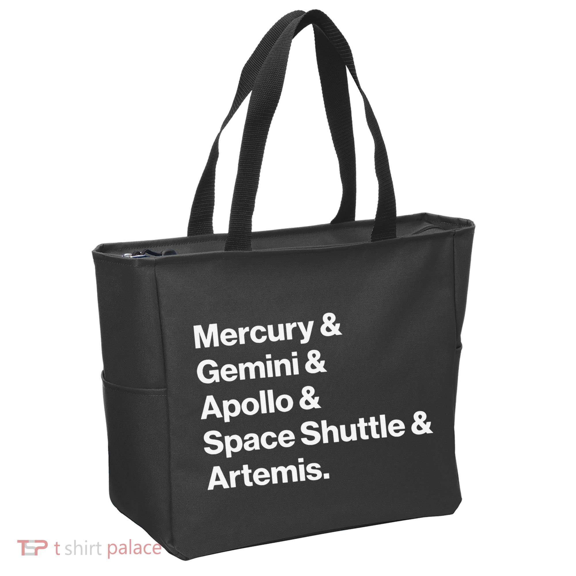 NASA Space Programs Mercury Gemini Apollo Shuttle Artemis Tote Bag