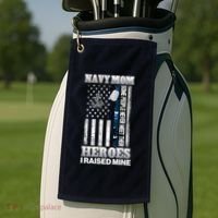 NavyMom Some People Never Meet Their Heroes I Raised Mine Golf Towel thumb 2