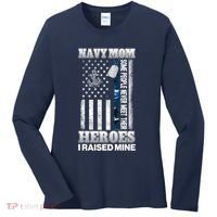 NavyMom Some People Never Meet Their Heroes I Raised Mine Women's Long Sleeve Shirt thumb 0
