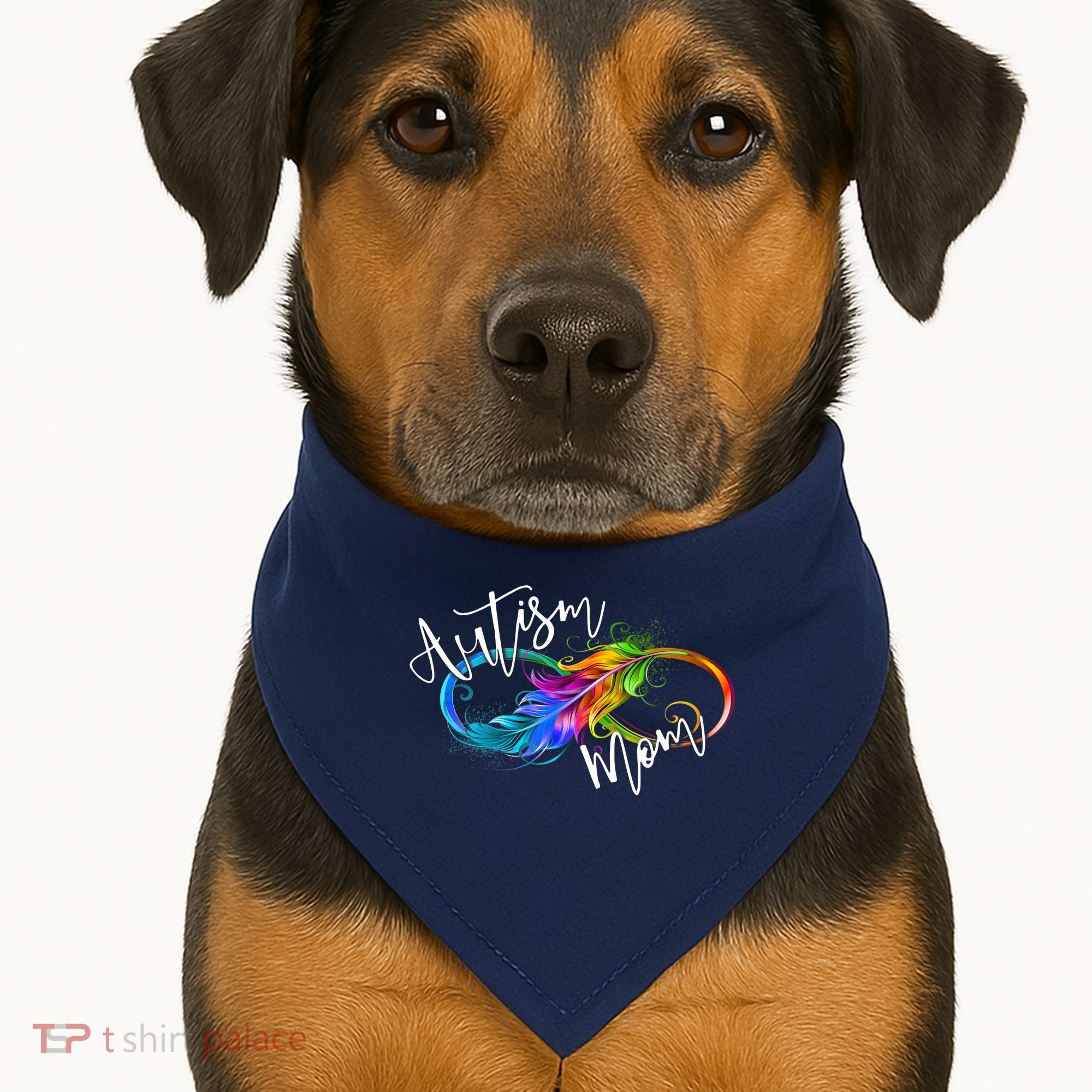Neurodiversity Symbol Rainbow Infinity Autism Mom Awareness USA-Made Doggie Bandana