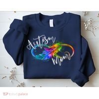 Neurodiversity Symbol Rainbow Infinity Autism Mom Awareness Sweatshirt thumb 2
