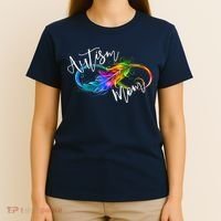 Neurodiversity Symbol Rainbow Infinity Autism Mom Awareness T-Shirt thumb 4
