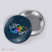 Neurodiversity Symbol Rainbow Infinity Autism Mom Awareness Button thumb 0