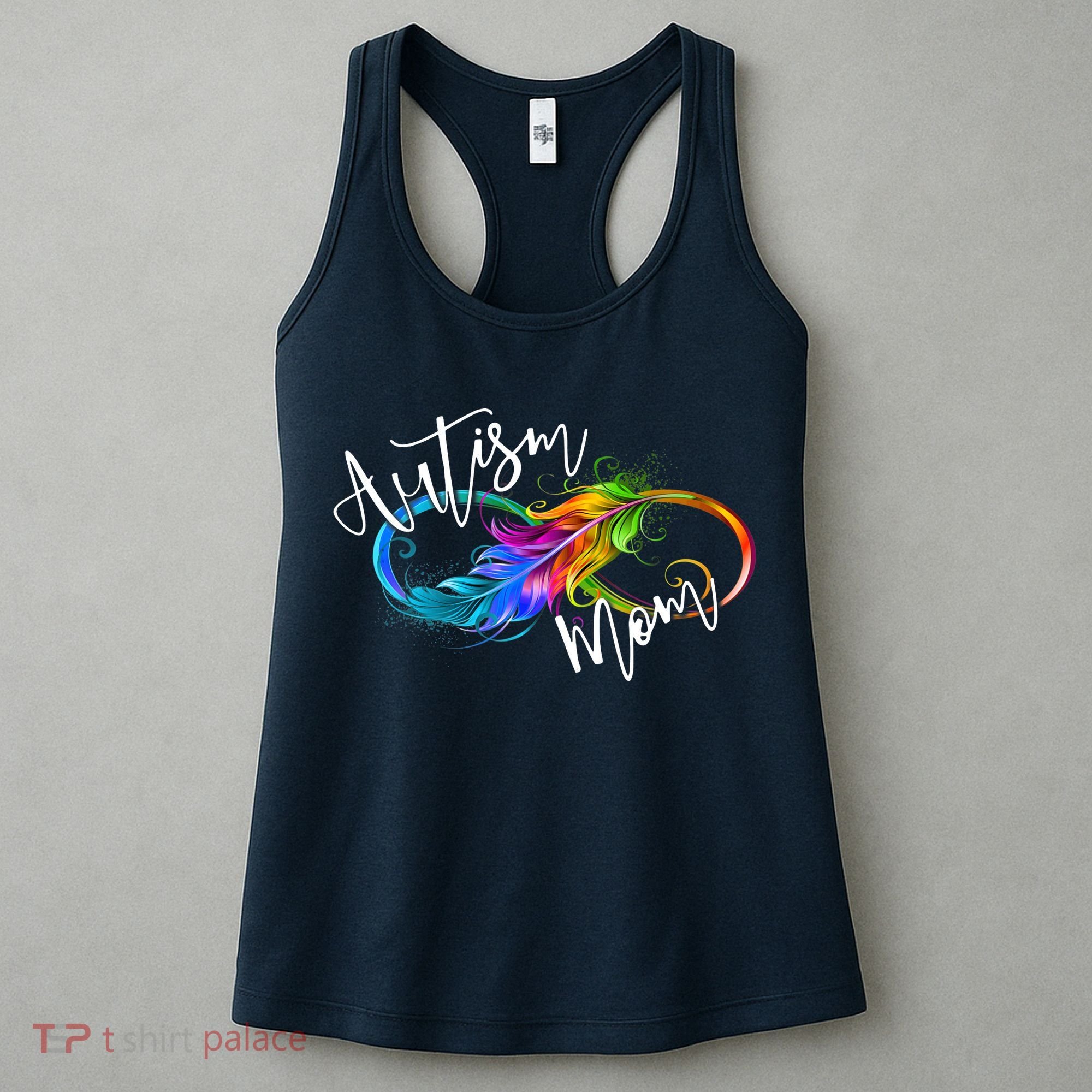 Neurodiversity Symbol Rainbow Infinity Autism Mom Awareness Women's Tank Top