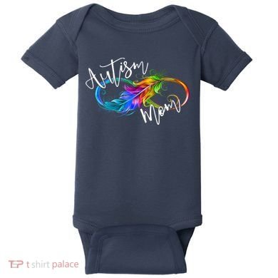 Neurodiversity Symbol Rainbow Infinity Autism Mom Awareness Baby Bodysuit
