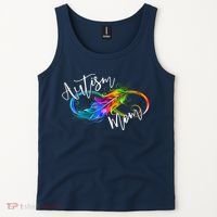 Neurodiversity Symbol Rainbow Infinity Autism Mom Awareness Tank Top thumb 2