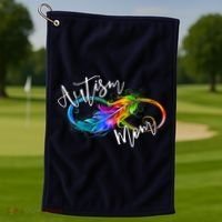Neurodiversity Symbol Rainbow Infinity Autism Mom Awareness Golf Towel thumb 1