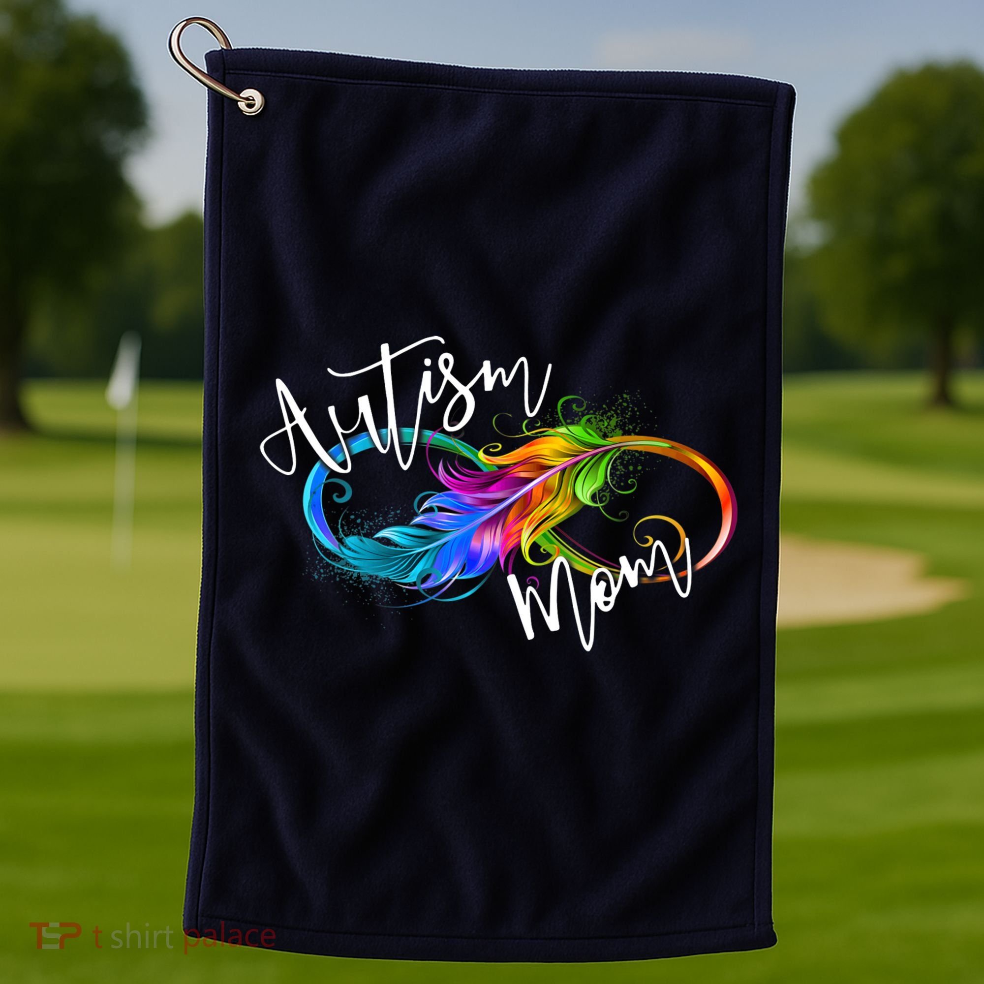 Neurodiversity Symbol Rainbow Infinity Autism Mom Awareness Golf Towel