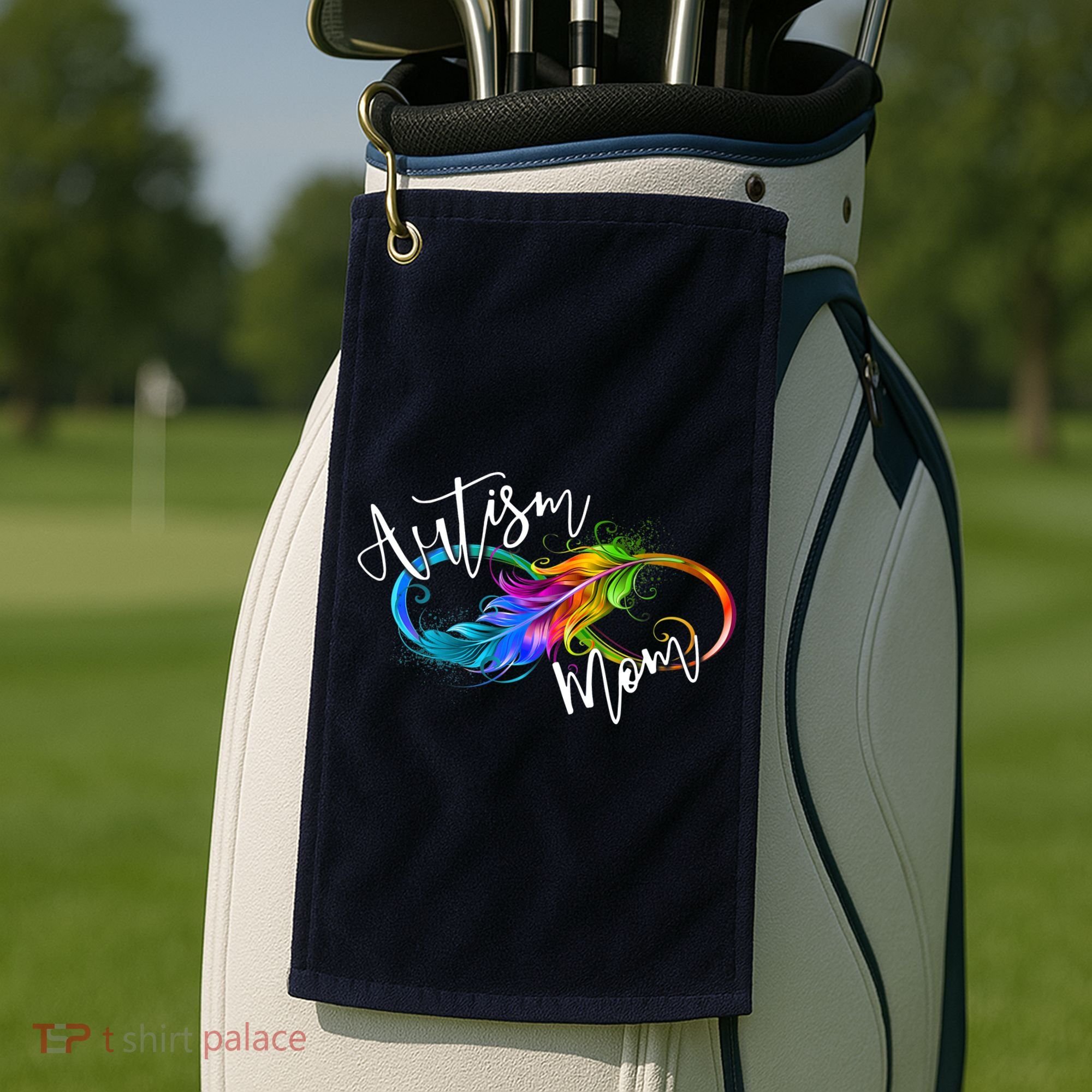 Neurodiversity Symbol Rainbow Infinity Autism Mom Awareness Golf Towel