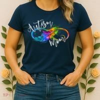 Neurodiversity Symbol Rainbow Infinity Autism Mom Awareness Women's T-Shirt thumb 2