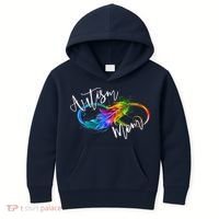 Neurodiversity Symbol Rainbow Infinity Autism Mom Awareness Kids Hoodie thumb 0
