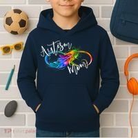 Neurodiversity Symbol Rainbow Infinity Autism Mom Awareness Kids Hoodie thumb 2