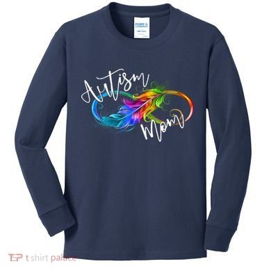Neurodiversity Symbol Rainbow Infinity Autism Mom Awareness Kids Long Sleeve Shirt